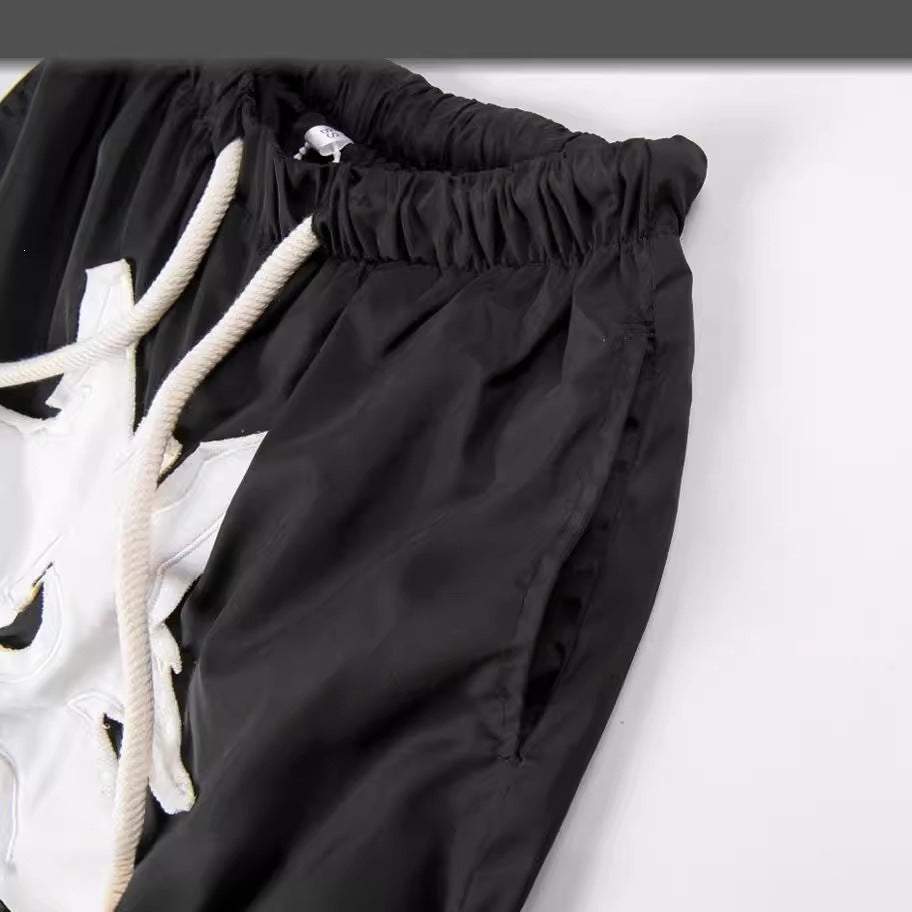 Billionaire Studios Deconstructed Star Applique Shorts - Black/White