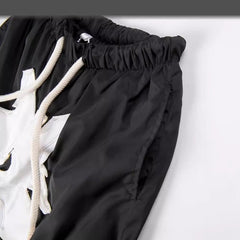 Billionaire Studios Deconstructed Star Applique Shorts - Black/White