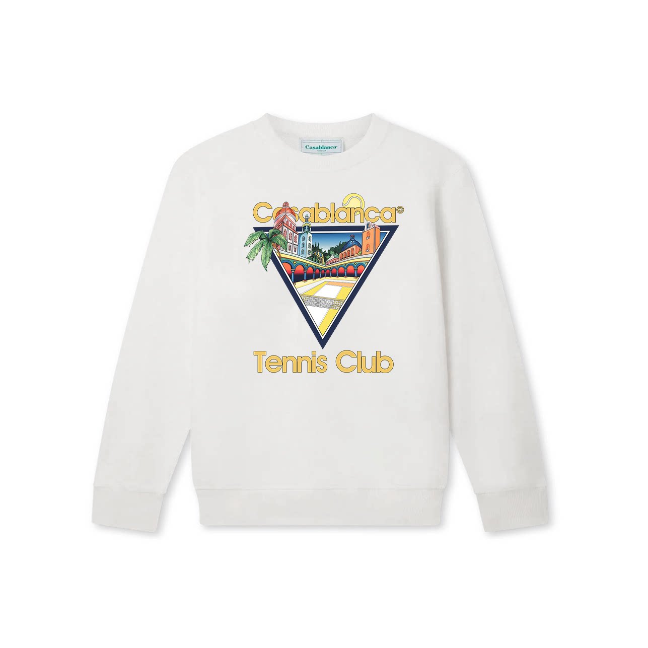 Casablanca Tennis Club Triangle Graphic Sweatshirt - White