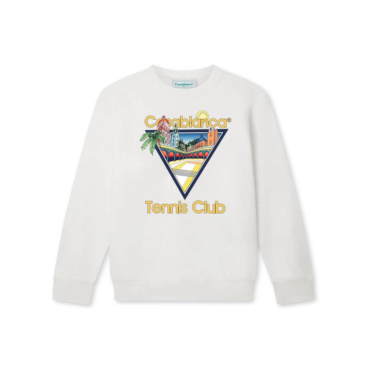 Casablanca Tennis Club Triangle Graphic Sweatshirt - White