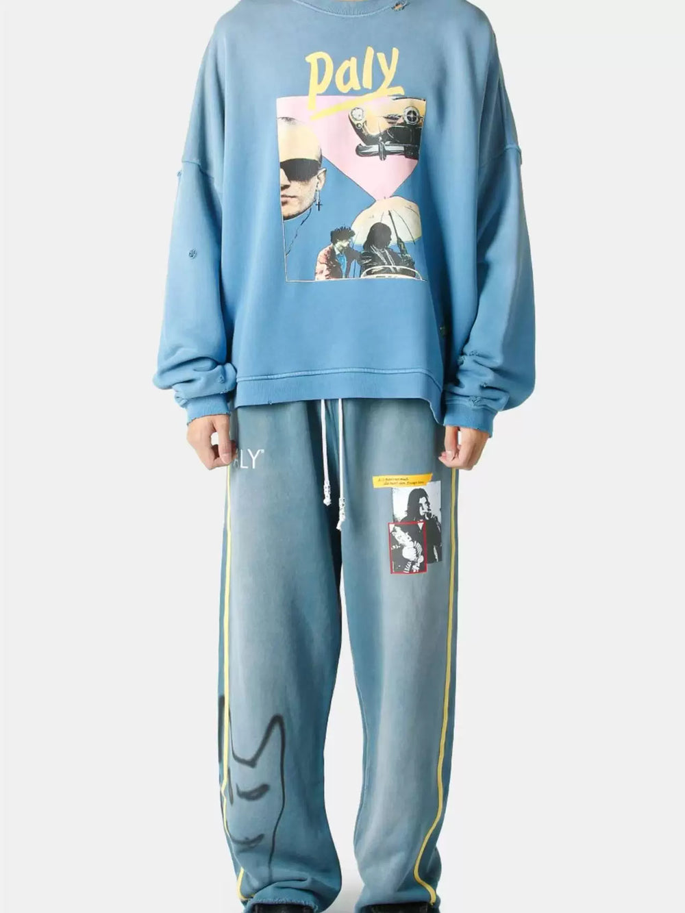 PALY Hollywood Vintage Graphic Sweatpants - Blue
