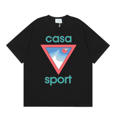 Casablanca Sport Red Triangle Horizon T-Shirt - Black