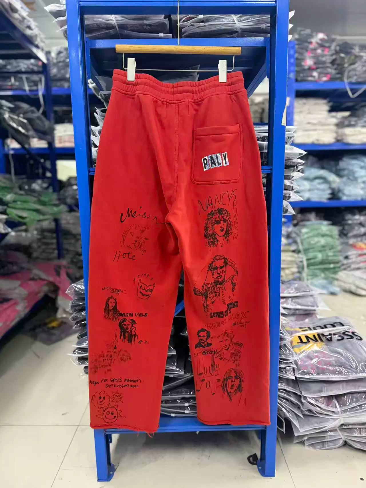 PALY Hollywood Vintage Multi-Graphic Sweatpants - Red