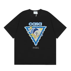 Casablanca Paris Wave & Crocodile Graphic T-Shirt - Black