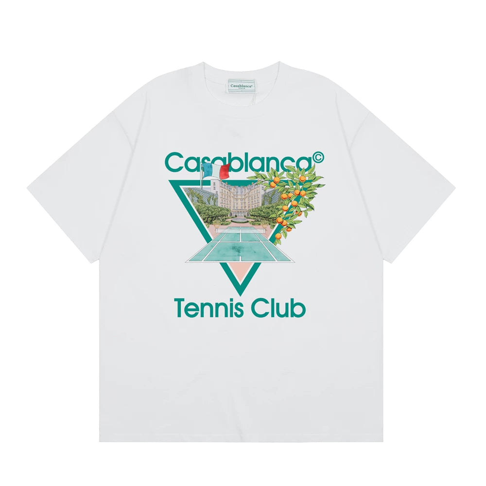Casablanca Tennis Club Orange Tree Graphic T-Shirt - White