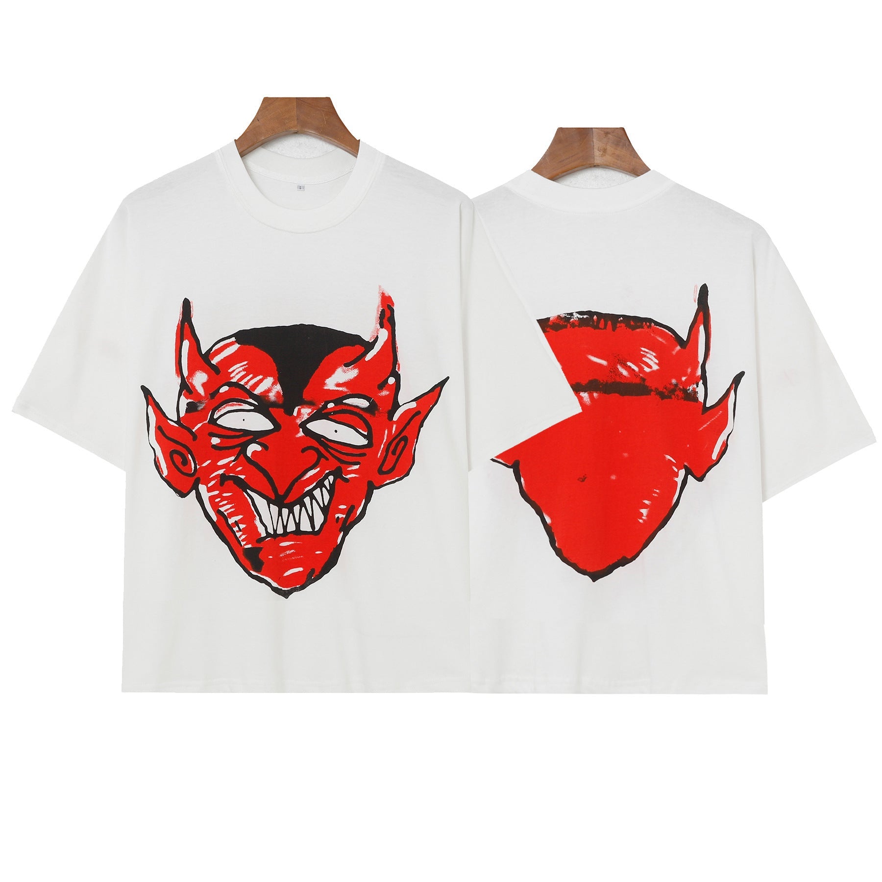 Billionaire Studios Red Devil Mask Graphic T-Shirt - White