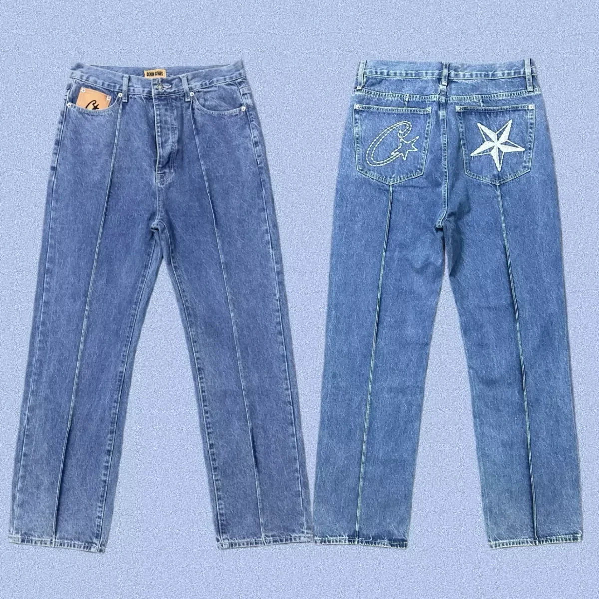 Corteiz Heavyweight Denim Pants Light blue
