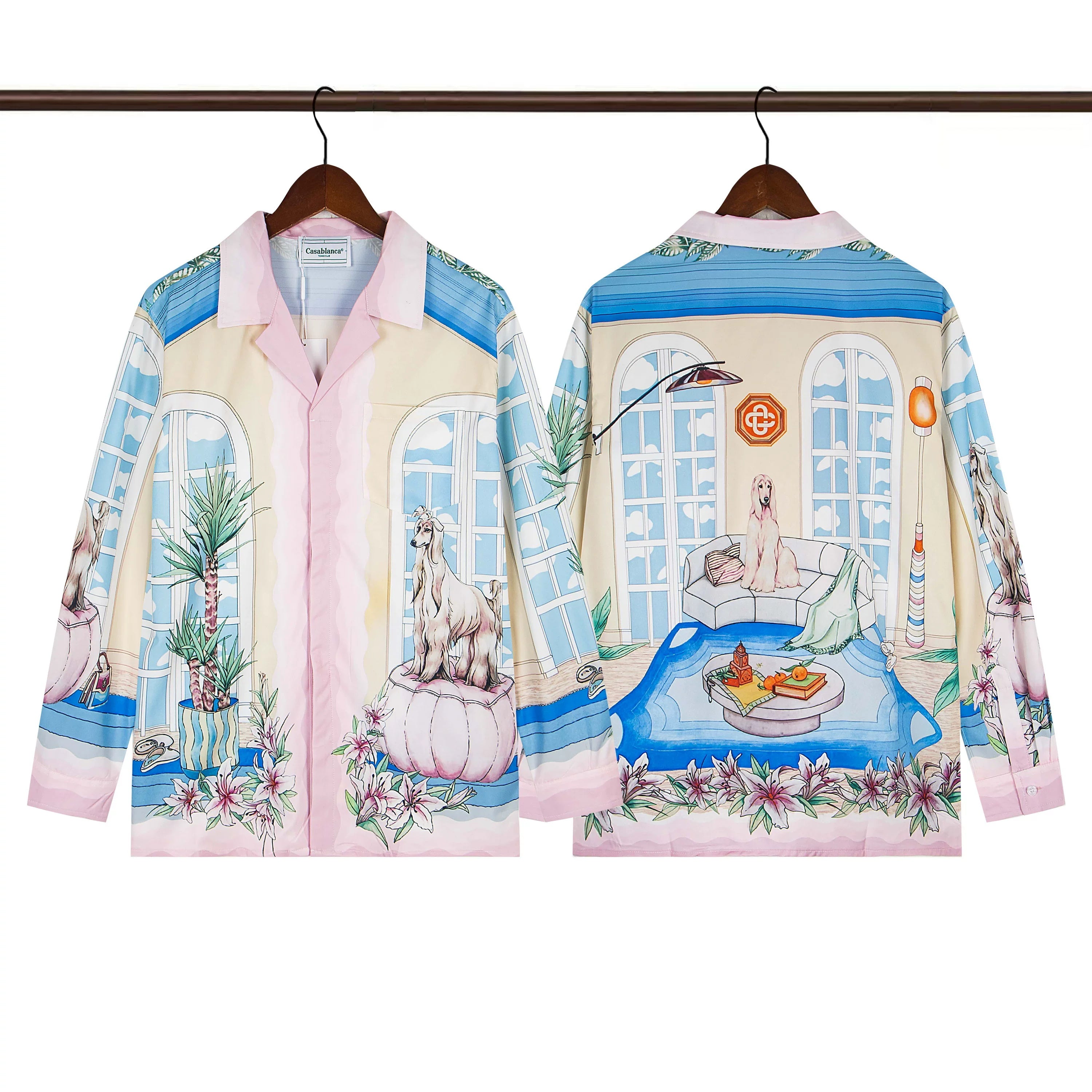 Casablanca Mediterranean Villa & Pool Silk-Style Shirt - Multi
