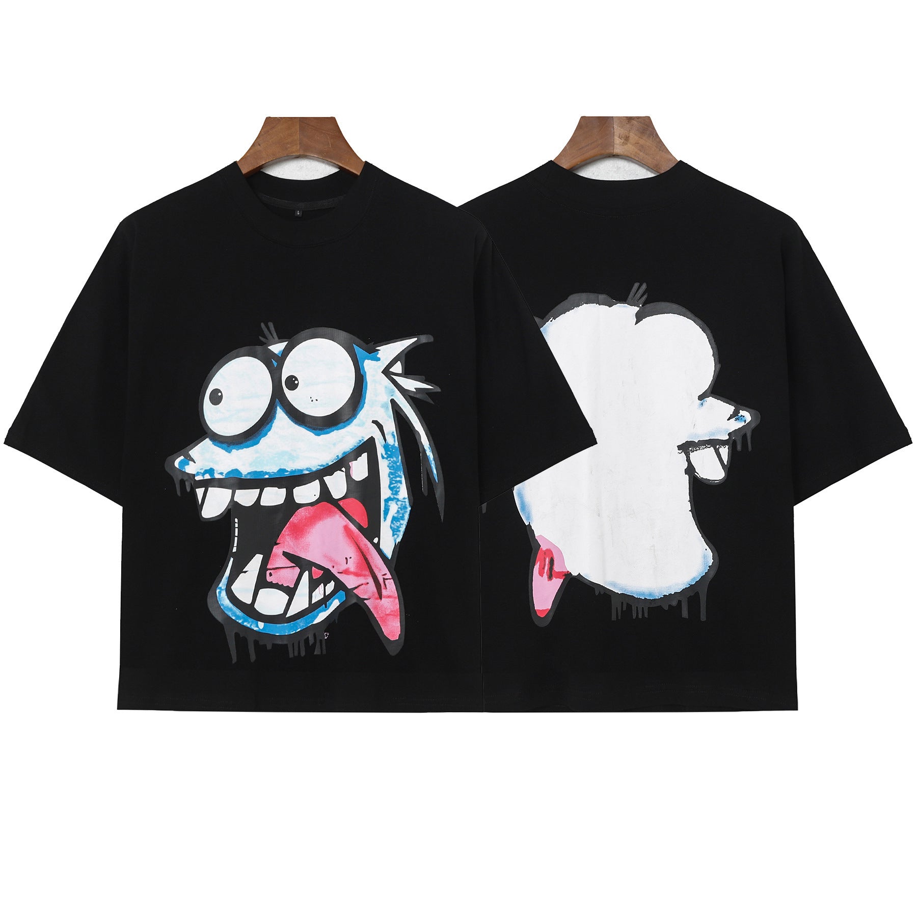 Billionaire Studios Crazy Cartoon Monster Graphic T-Shirt - Black