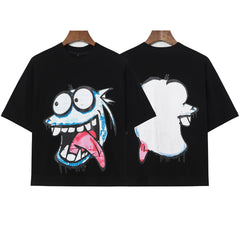 Billionaire Studios Crazy Cartoon Monster Graphic T-Shirt - Black