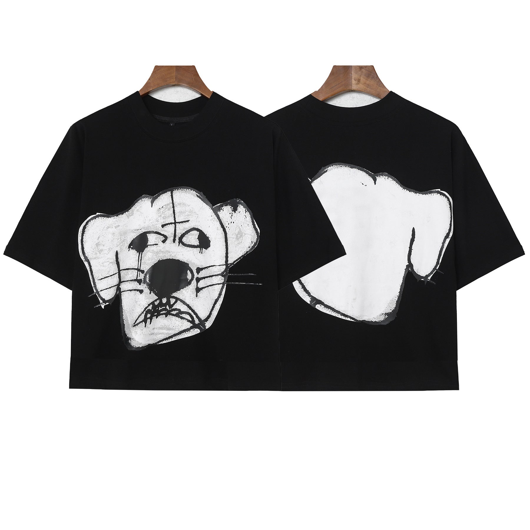 Billionaire Studios Hand-Drawn Dog Graffiti T-Shirt - Black