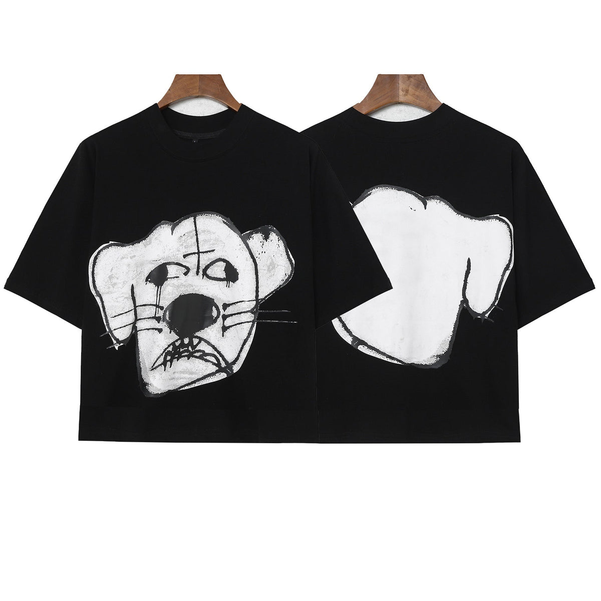 Billionaire Studios Hand-Drawn Dog Graffiti T-Shirt - Black