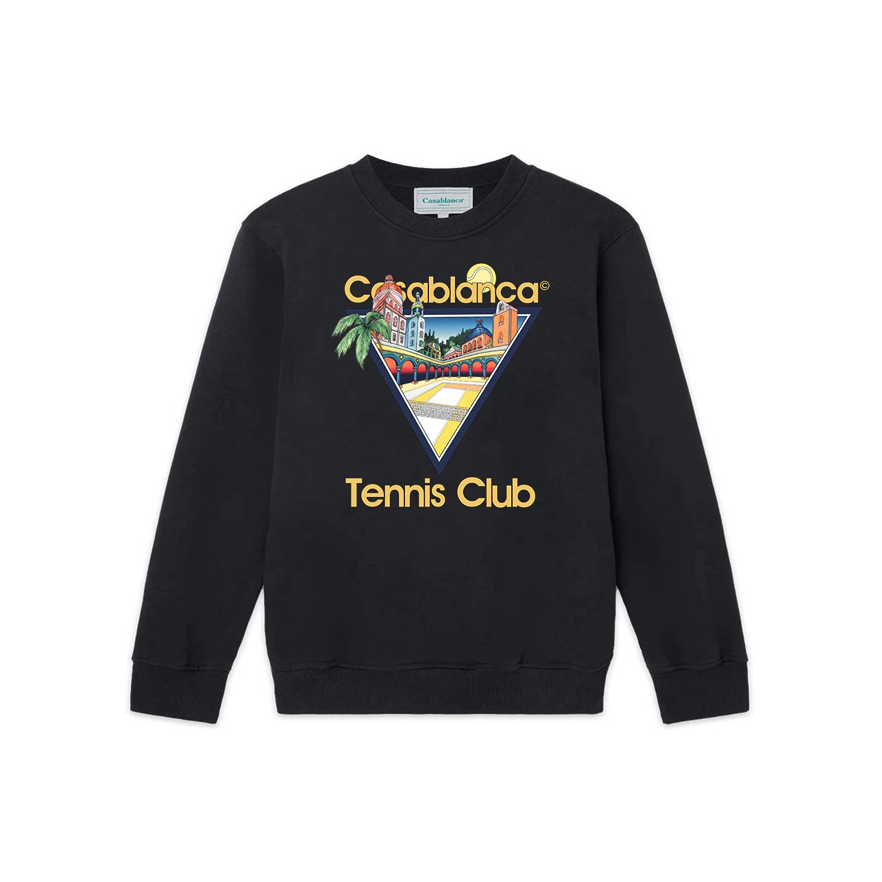 Casablanca Tennis Club Triangle Graphic Sweatshirt - Black