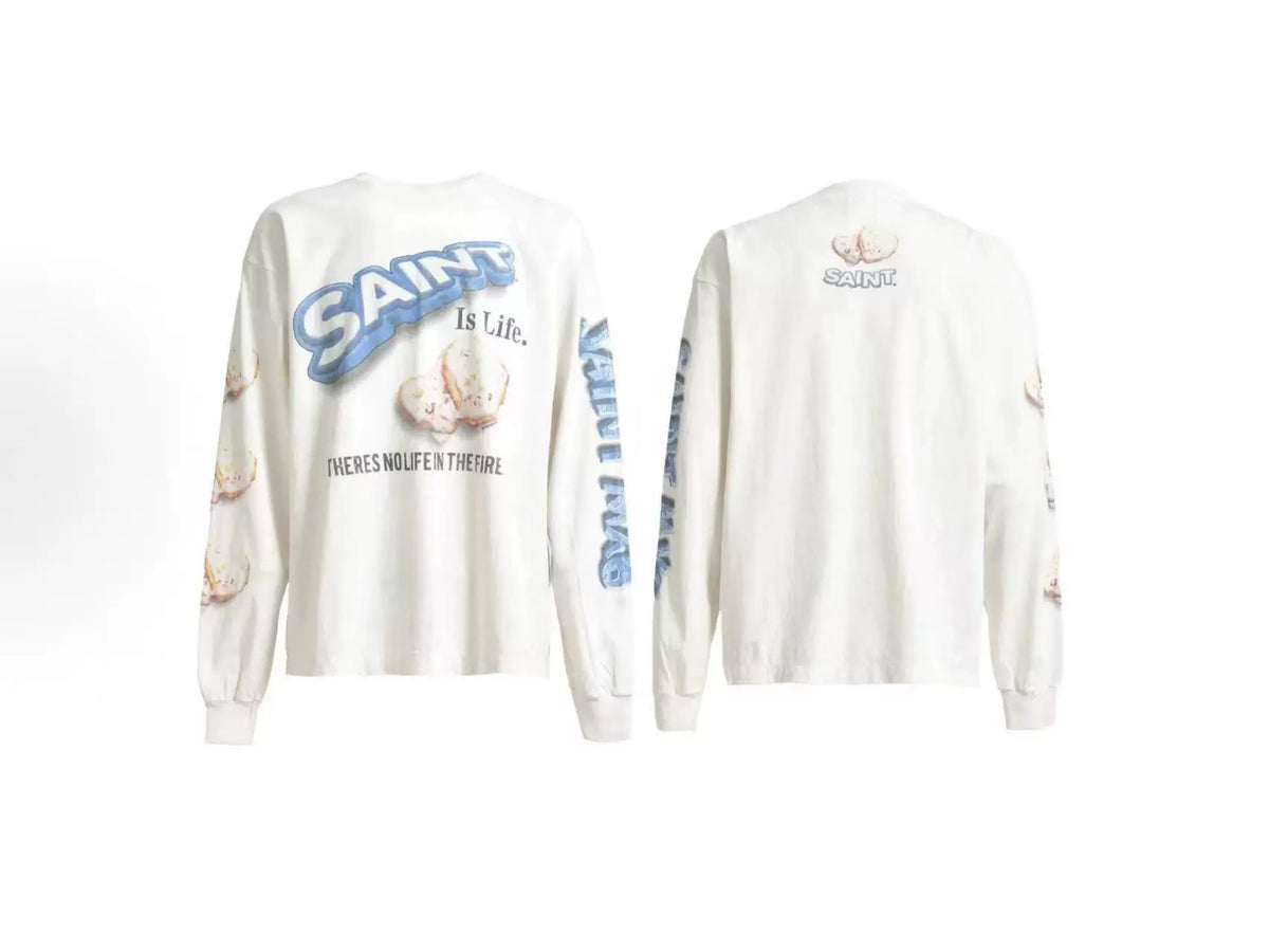 Saint Michael "SAINT Is Life" Cookies Long Sleeve - Off-White