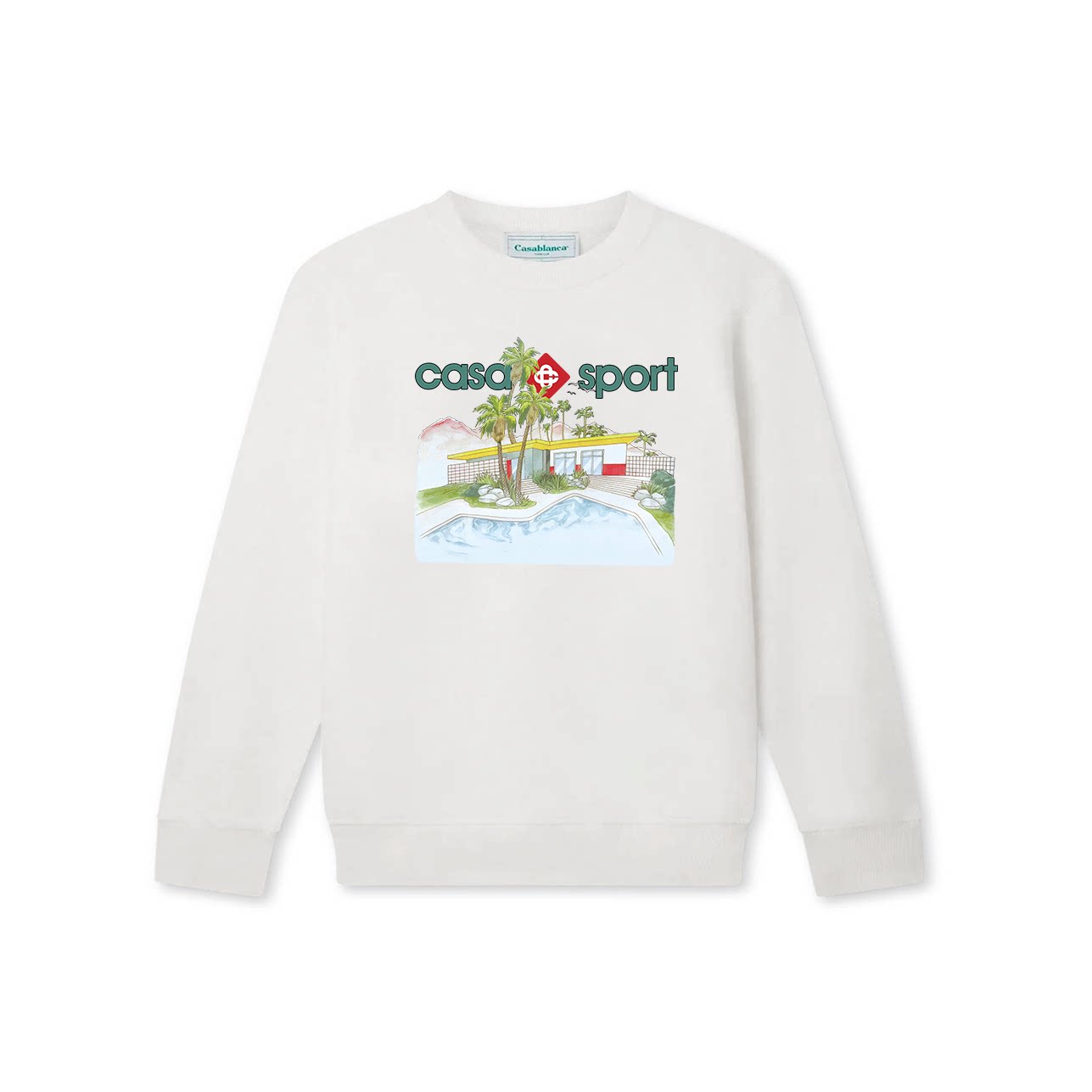Casablanca Casa Sport Swimming Pool Graphic Sweatshirt - White