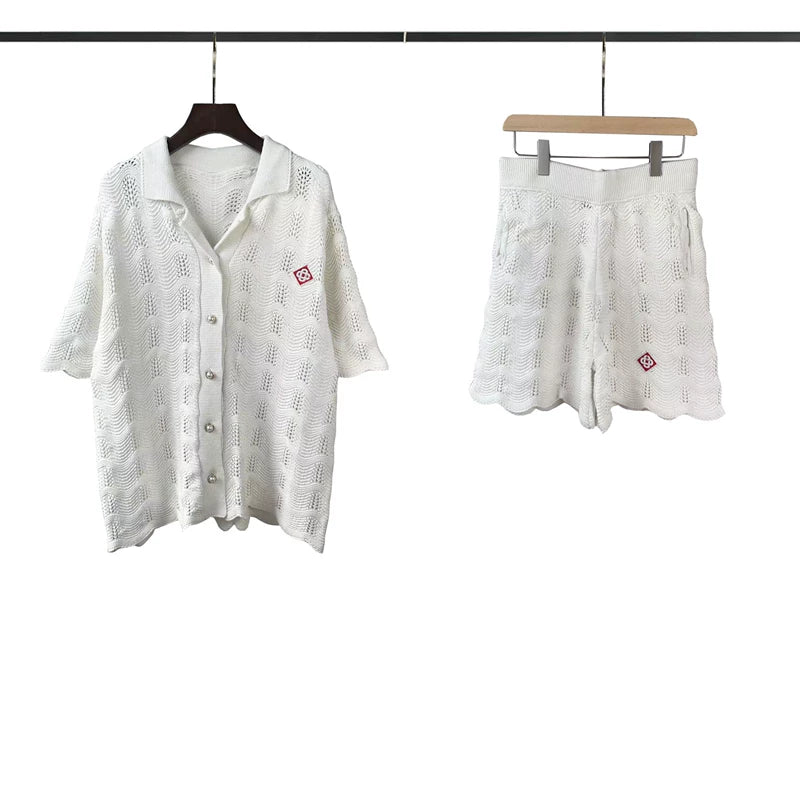 Casablanca Monogram Jacquard Knit Set - White / Off-White