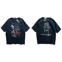 PALY Hollywood Hand & Slogan Graphic T-Shirt - Black