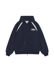 Corteiz Contrast Raglan Full-Zip Heavyweight Hoodie -Royal Blue