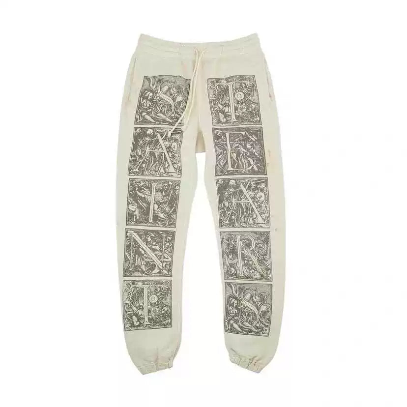 Saint Michael Distressed Graphic Sweatpants - Off-White