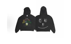 PALY Hollywood Multi-Color Slogan Graphic Hoodie - Black