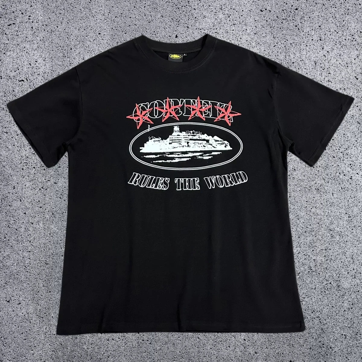 Corteiz Cruise Ship Rules The World T-Shirt – Black