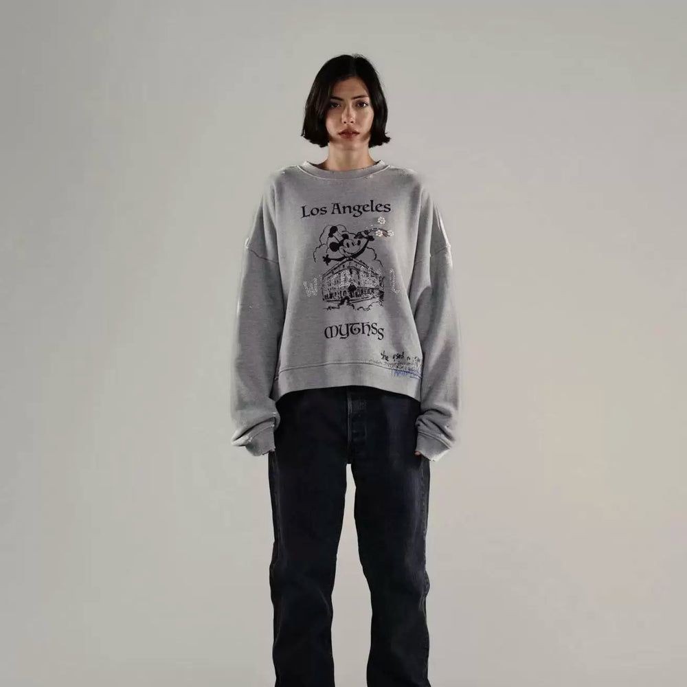 PALY Hollywood "Los Angeles" Vintage Graphic Sweatshirt - Grey