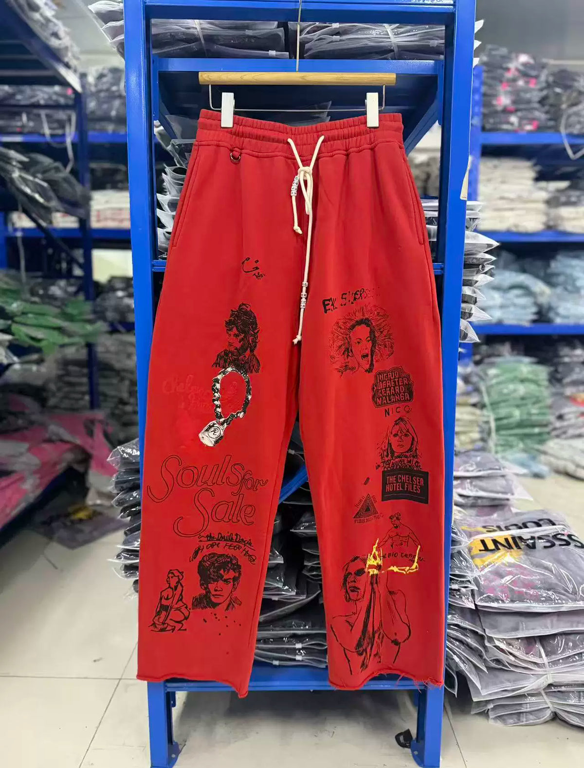 PALY Hollywood Vintage Multi-Graphic Sweatpants - Red