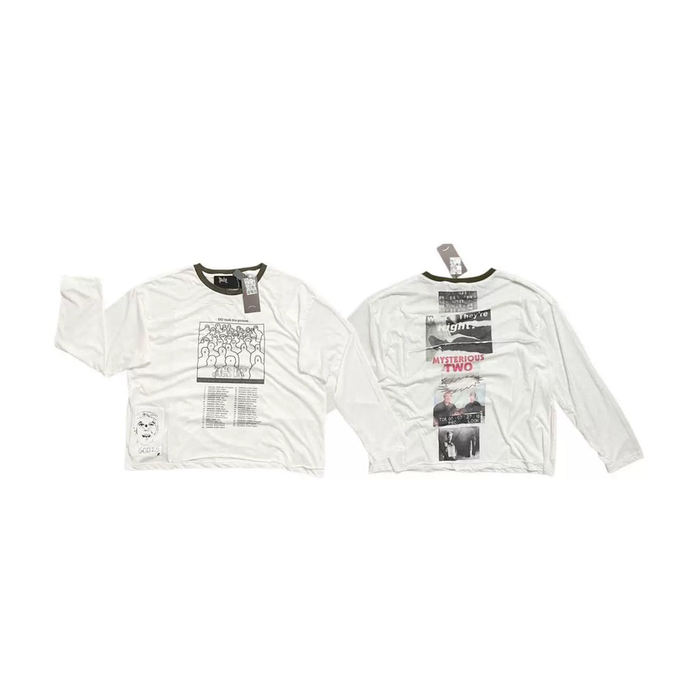 PALY Hollywood Green-Trim Vintage Collage Long-Sleeve T-Shirt - Cream