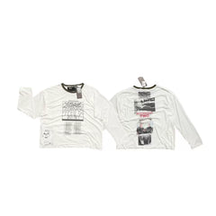 PALY Hollywood Green-Trim Vintage Collage Long-Sleeve T-Shirt - Cream