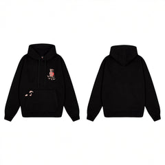 Derschutze Anime Character Graphic Hoodie - Black