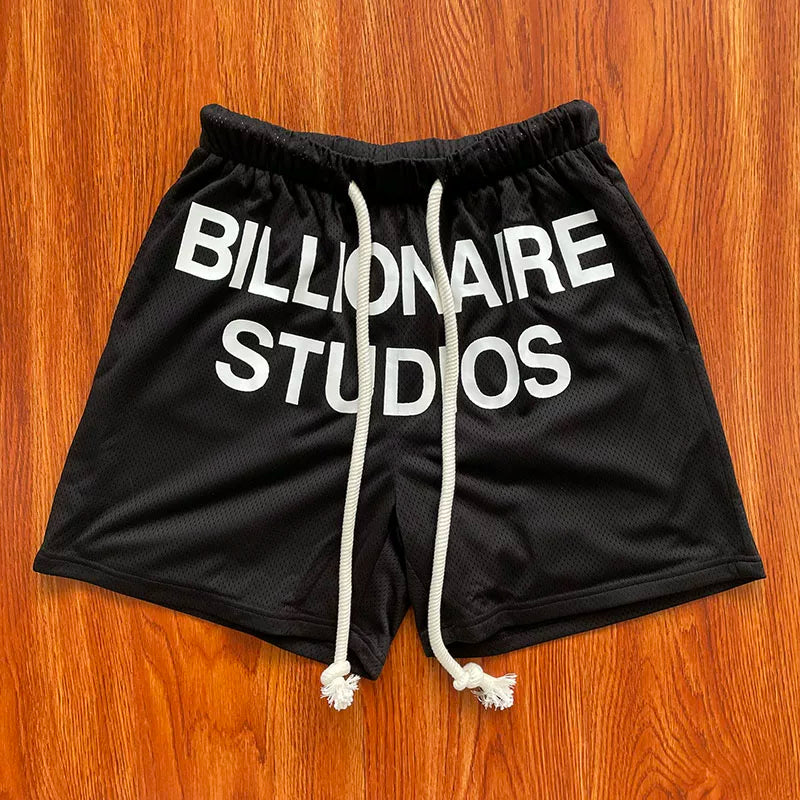 Billionaire Studios Bold Logo Mesh Shorts - Black
