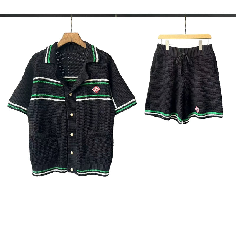 Casablanca Knit Set - Black / White / Green