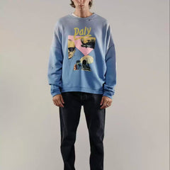 PALY Hollywood Vintage Collage Graphic Sweatshirt - Blue
