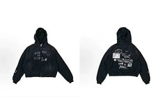 PALY Hollywood "Bird Man" Script Zip-Up Hoodie - Black