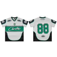 Corteiz Number 88 Athletic Jersey T-Shirt - White/Green/Black