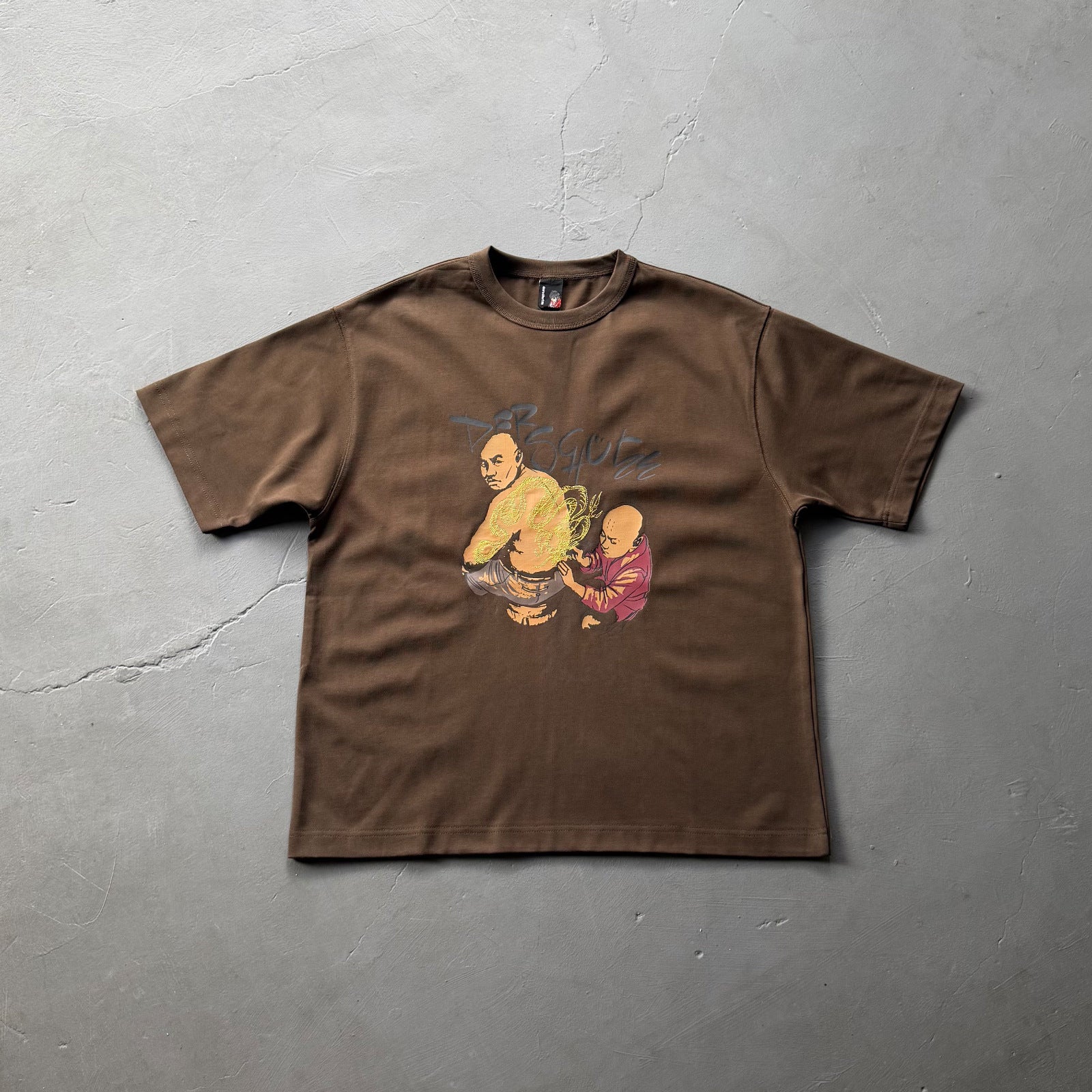 Derschutze Vintage Character Scene T-Shirt - Brown