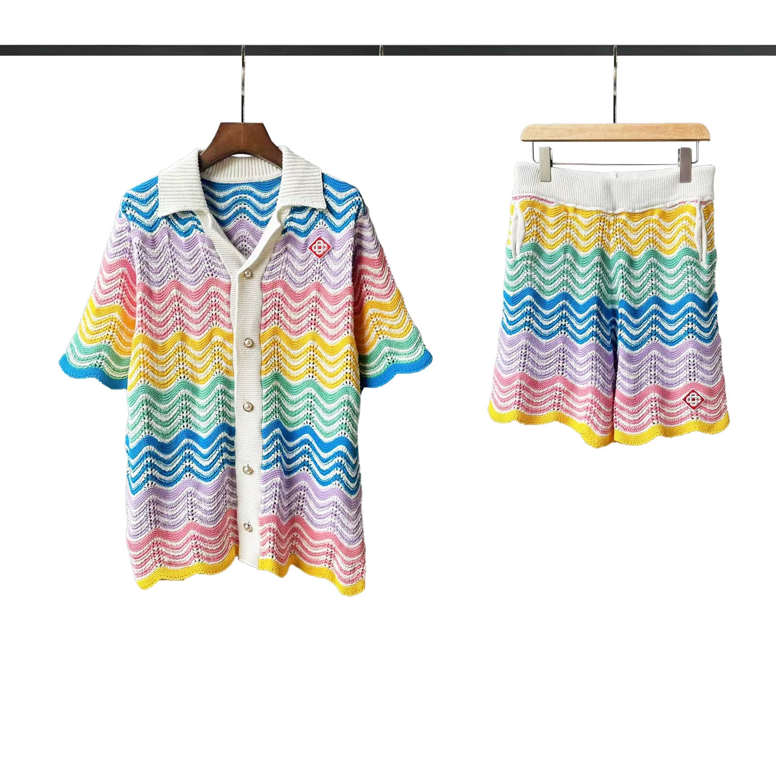 Casablanca Rainbow Wave Knit Set - Multi / Pastels