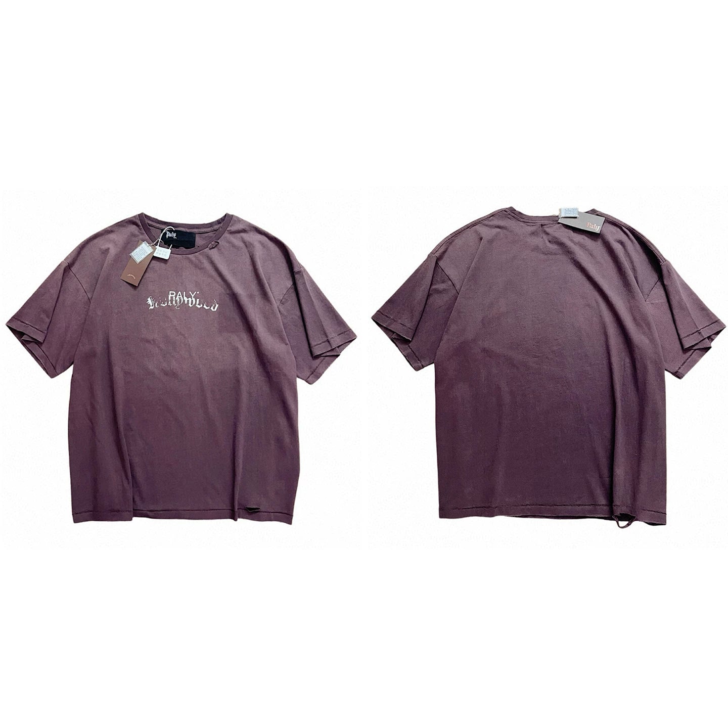 PALY Hollywood Center Small Logo Graphic T-Shirt - Purple-Grey