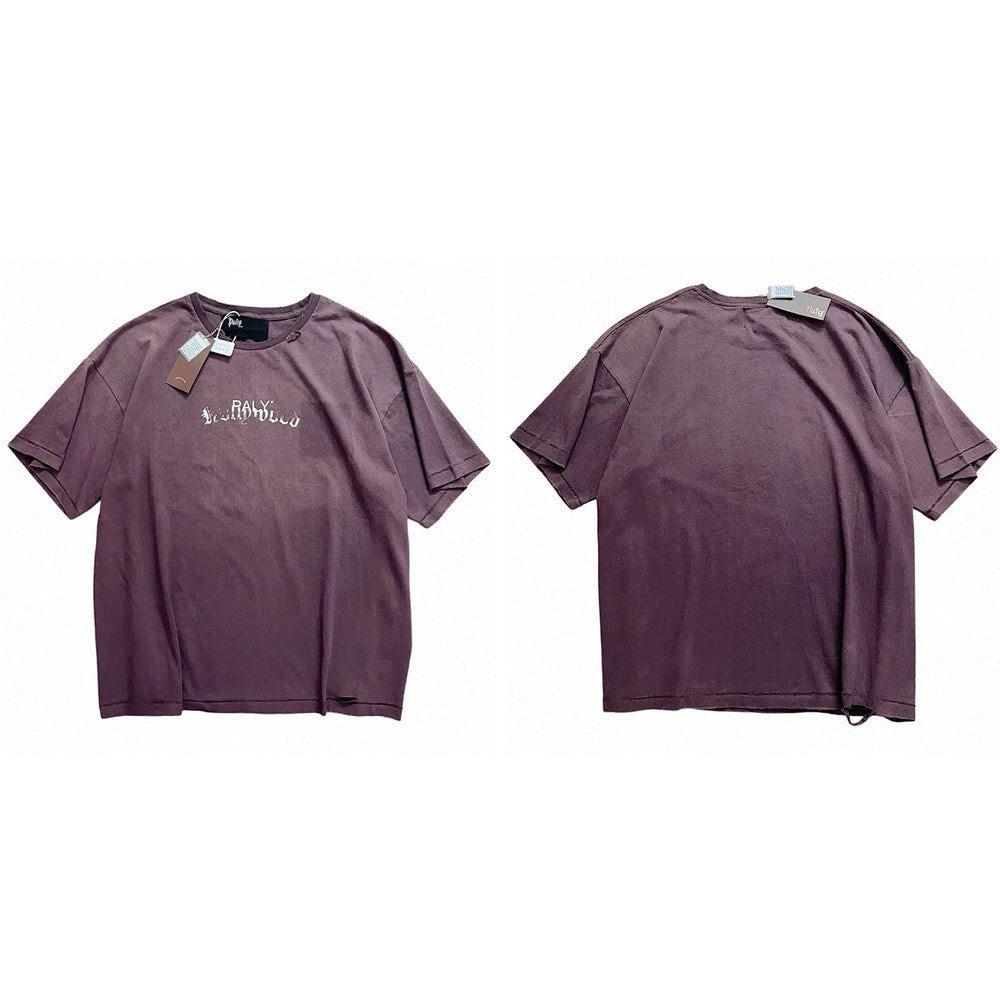 PALY Hollywood Center Small Logo Graphic T-Shirt - Purple-Grey