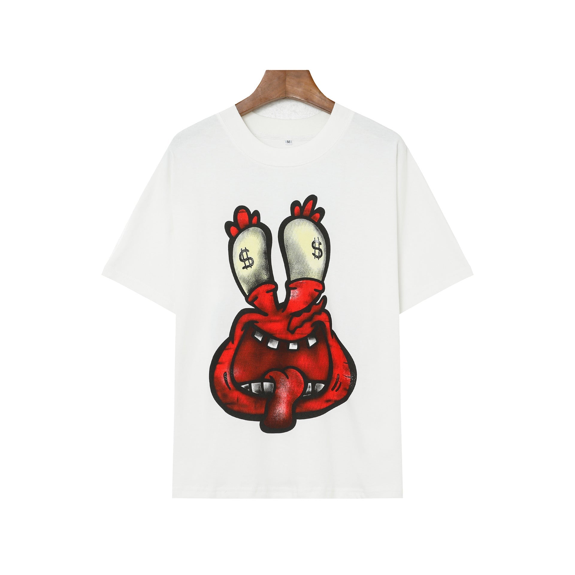 Billionaire Studios Cartoon Crazy Crab Character T-Shirt - White