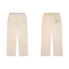Derschutze Ornate Vine Embroidery Sweatpants - Cream