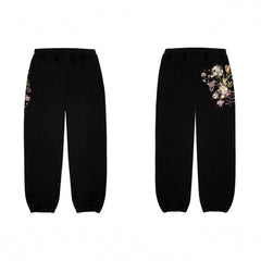 Derschutze Floral Bouquet Embroidery Joggers - Black