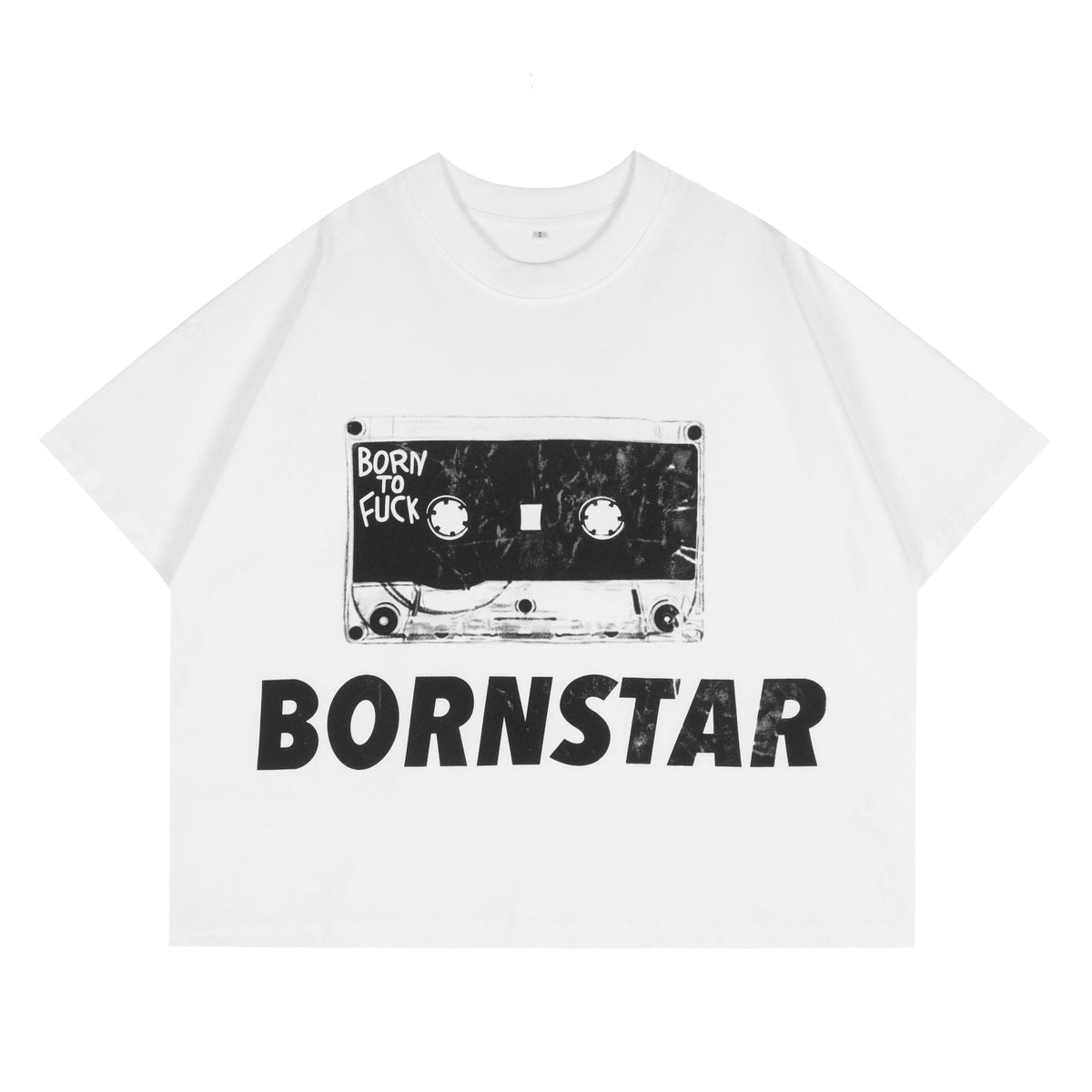 Billionaire Studios Cassette Tape & "BORNSTAR" T-Shirt - White (Alternate View)