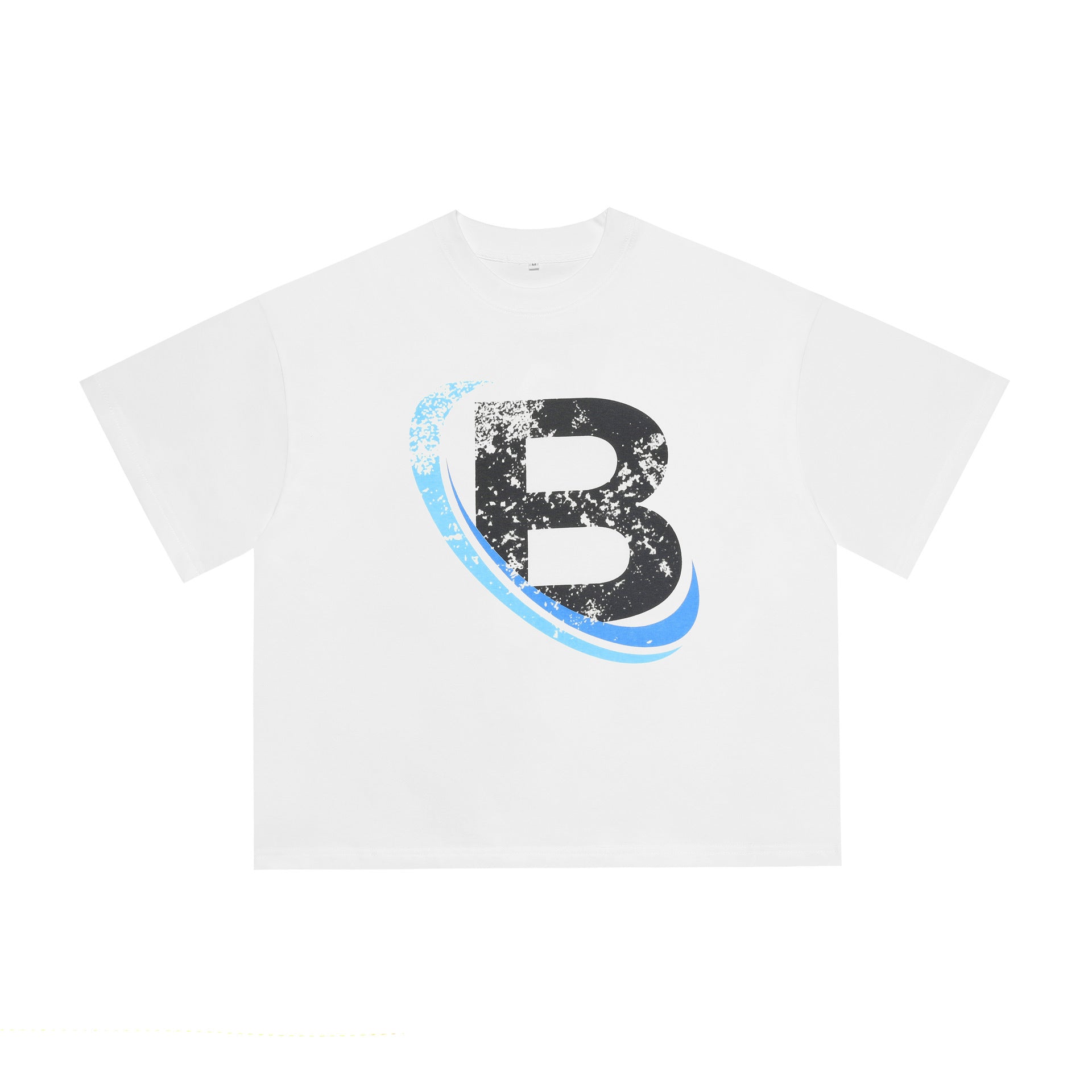 Billionaire Studios Orbiting Blue Arc Letter "B" T-Shirt - White