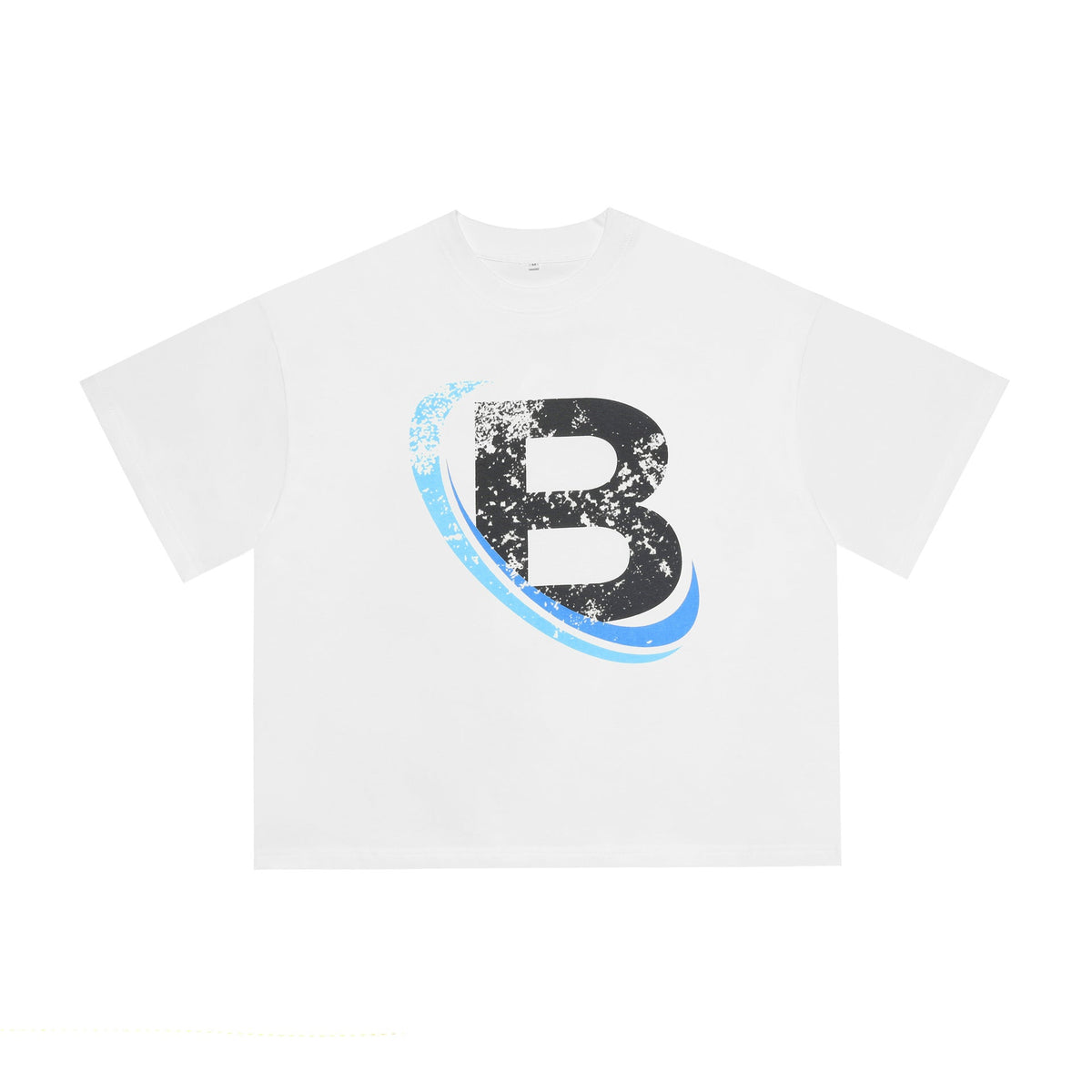 Billionaire Studios Orbiting Blue Arc Letter "B" T-Shirt - White