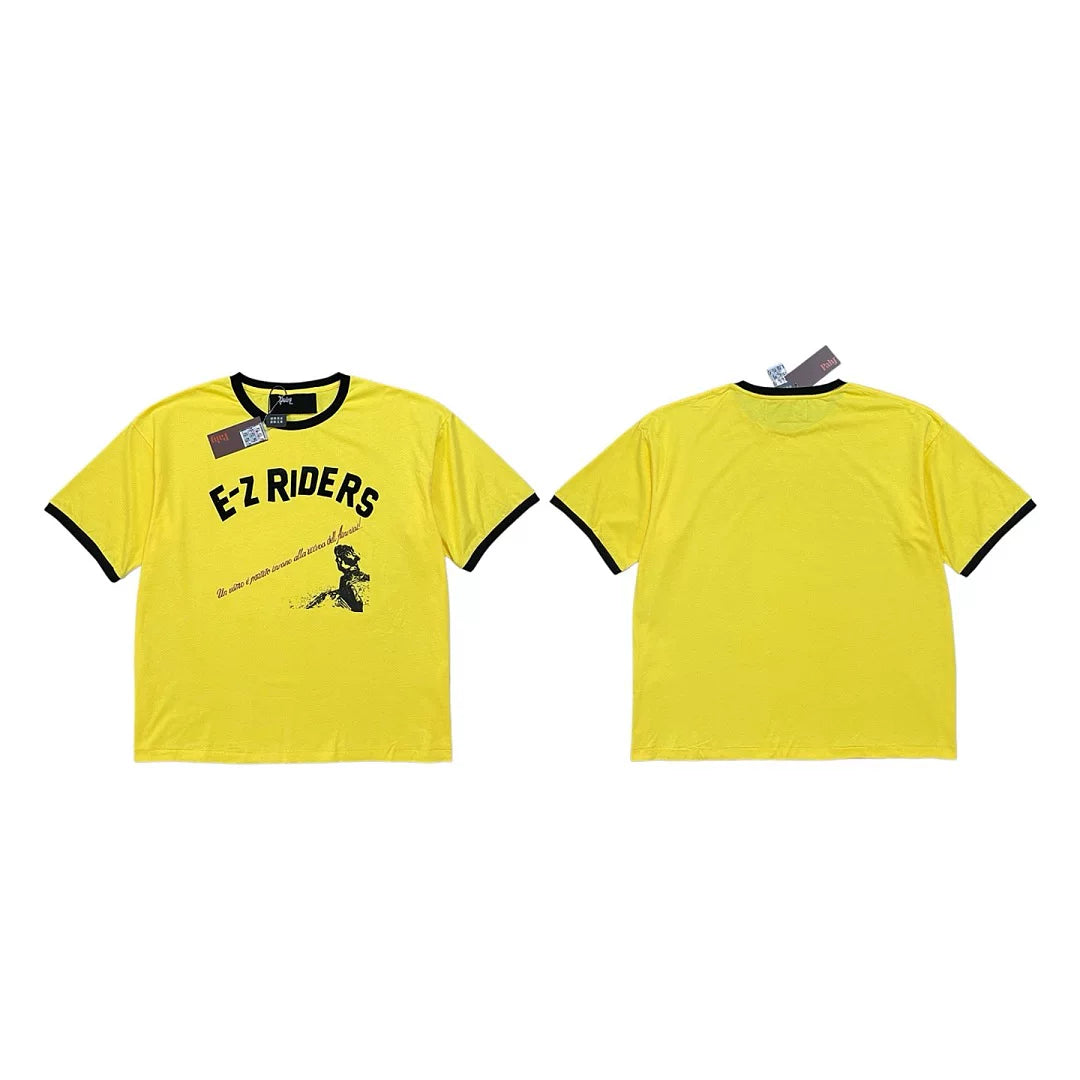 PALY Hollywood "E-Z RIDERS" Ringer T-Shirt - Yellow