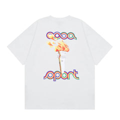 Casablanca Sport Olympic Torch Graphic T-Shirt - White