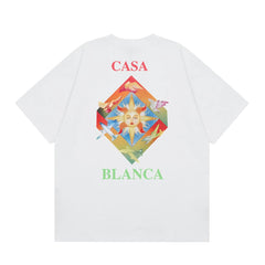 Casablanca Sunburst Diamond Logo T-Shirt - White