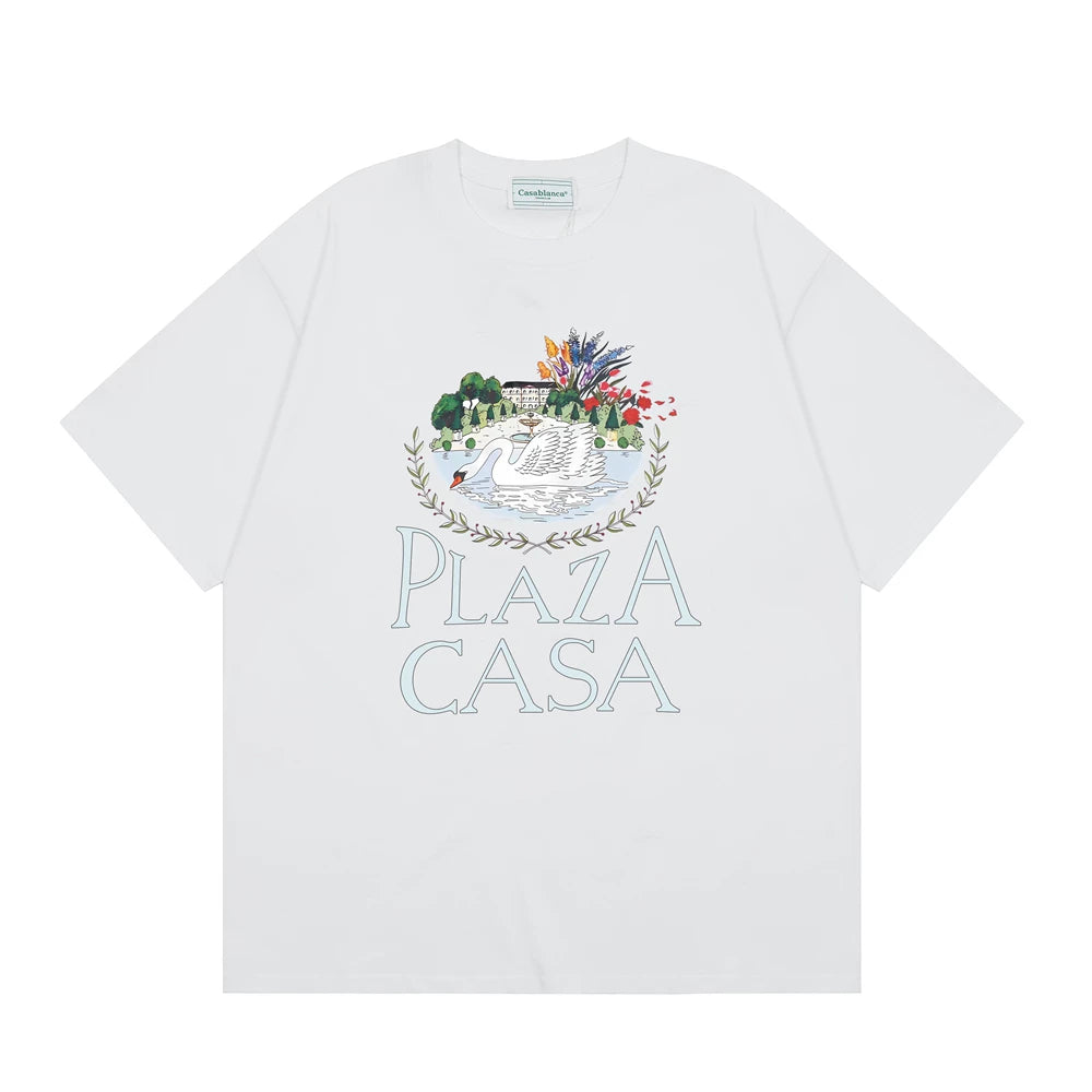 Casablanca Plaza Casa Floral Fountain T-Shirt - White