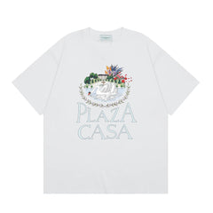 Casablanca Plaza Casa Floral Fountain T-Shirt - White